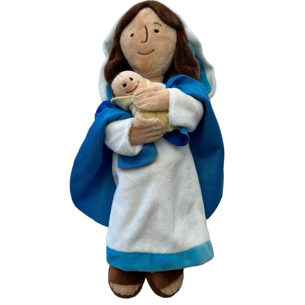 Hallmark Mother Mary and Baby Jesus Plush Doll Education Biblical Figure 12.75"